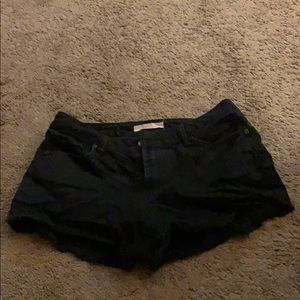 Black high waisted denim shorts